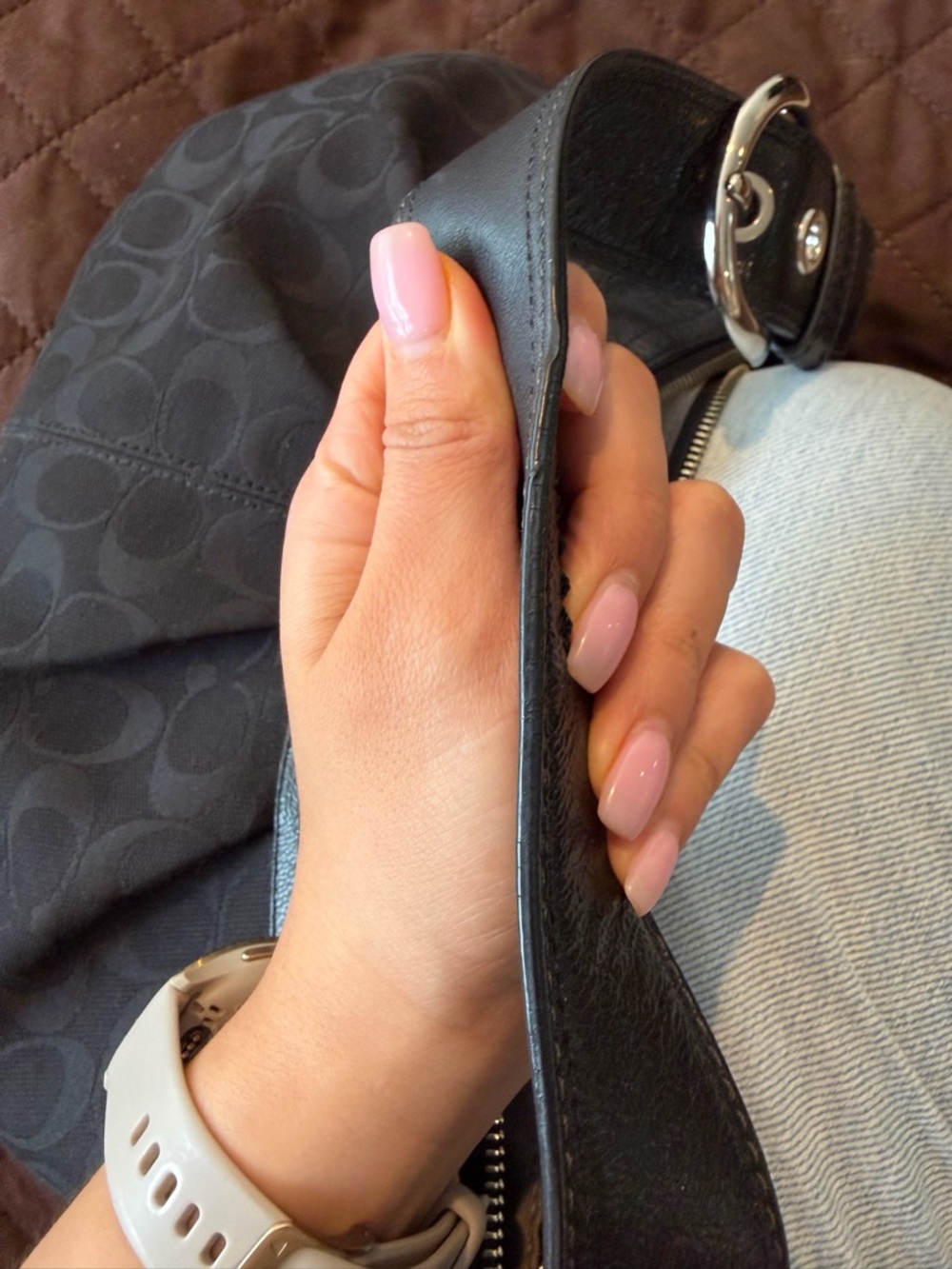 Coach Black Signature Crescent Hobo Bag - Picture 5 of 10